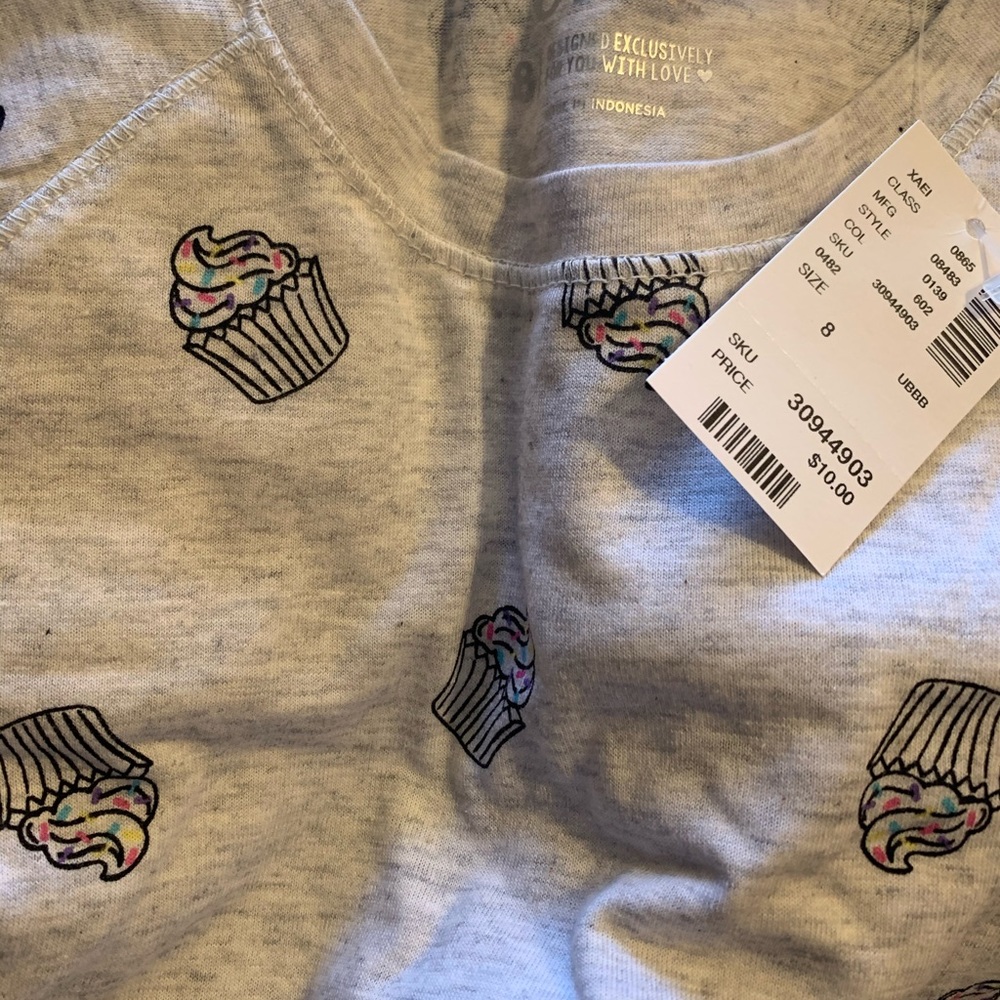 Long Sleeve Justice Cupcake Shirt